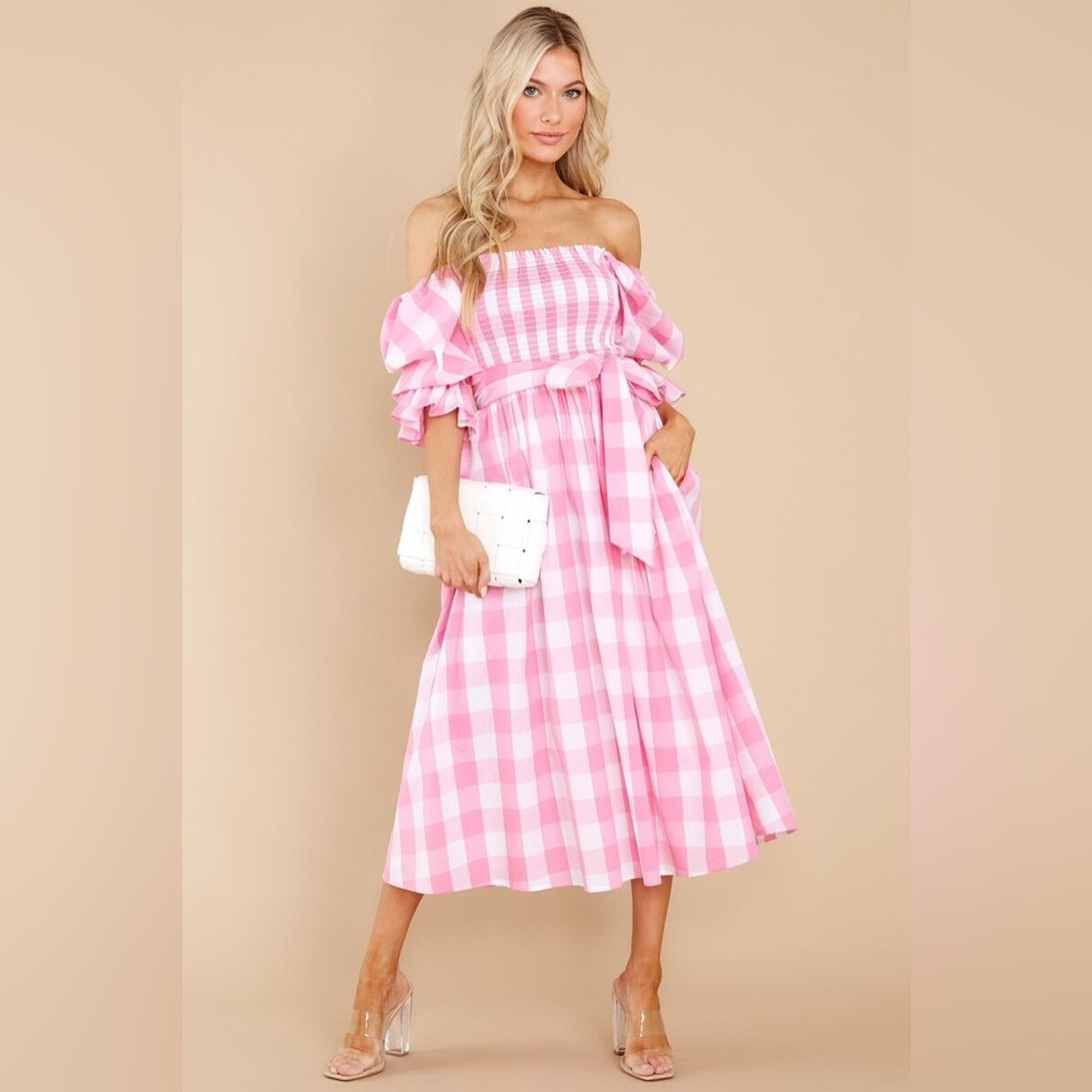 Red Dress Boutique (Aura the Label): Pink and White Checker Dress
